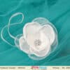 White net flower headband for newborn baby girl ceremony wear, soft elegant look
