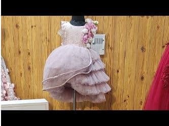 Wing layered gown for kids girls stylish birthday party outfit