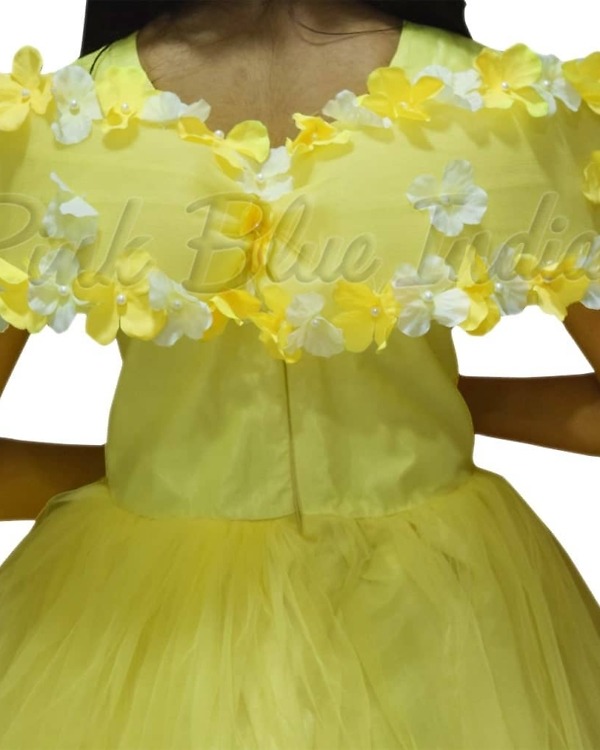 Yellow gown for girls elegant birthday party celebration outfit