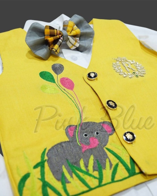 Zoo themed birthday outfit for baby boy fun first celebration wear
