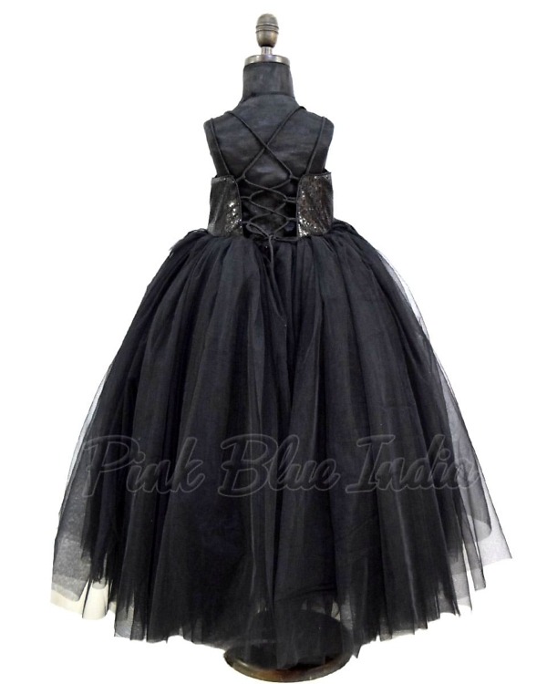 Girls black party gown for birthday function elegant premium stylish wear