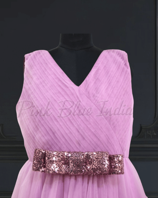 Mom daughter rosette dress matching party outfit by Pink Blue India