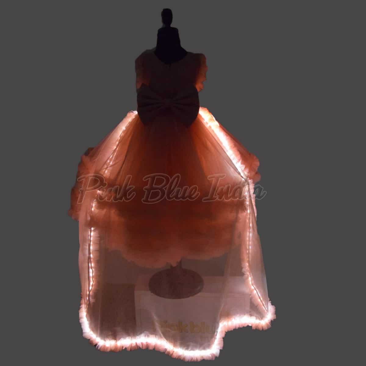 Glowing LED ruffle party dress for baby girl birthday cute eye catching outfit