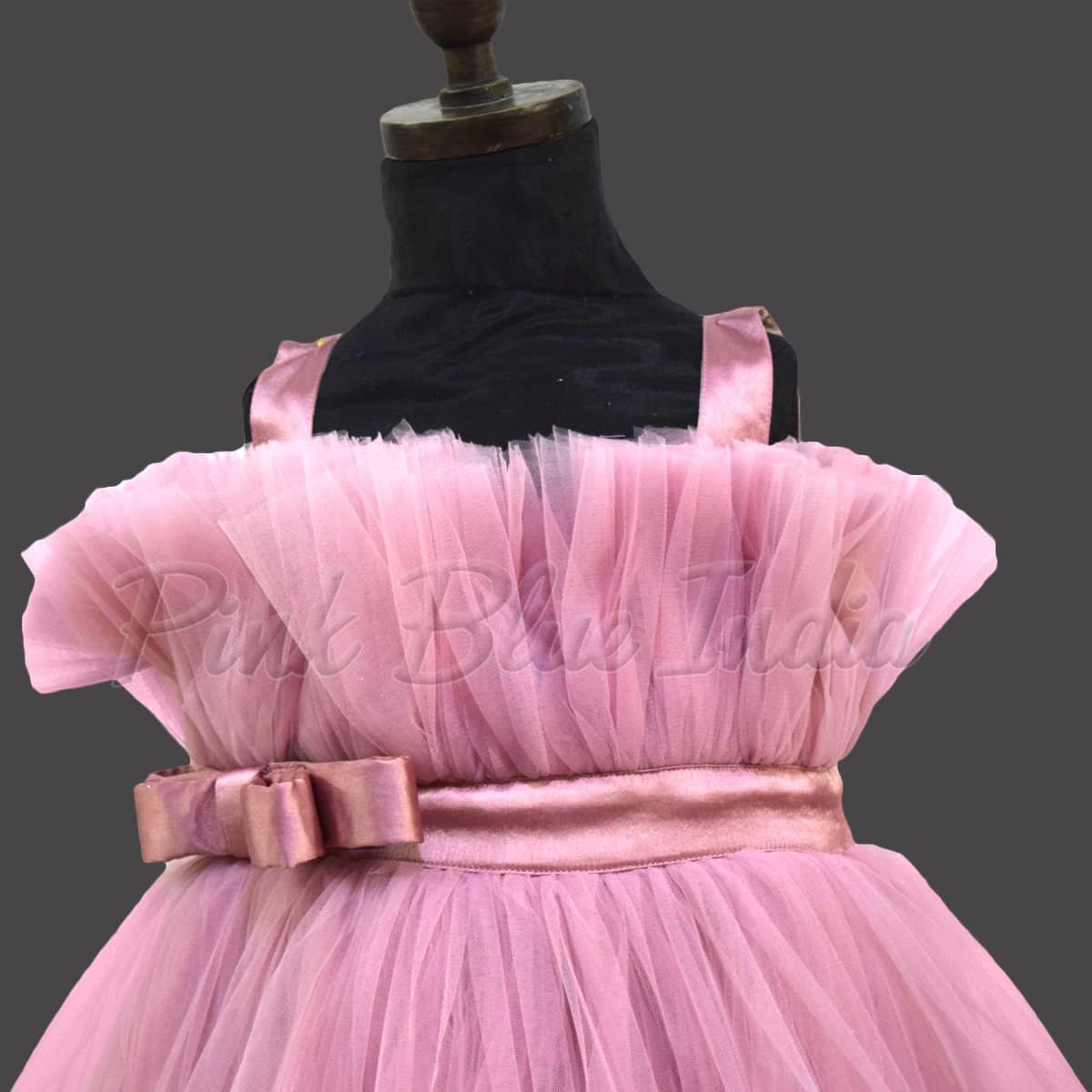 Girls mauve floral party dress for birthday function stylish soft elegant wear