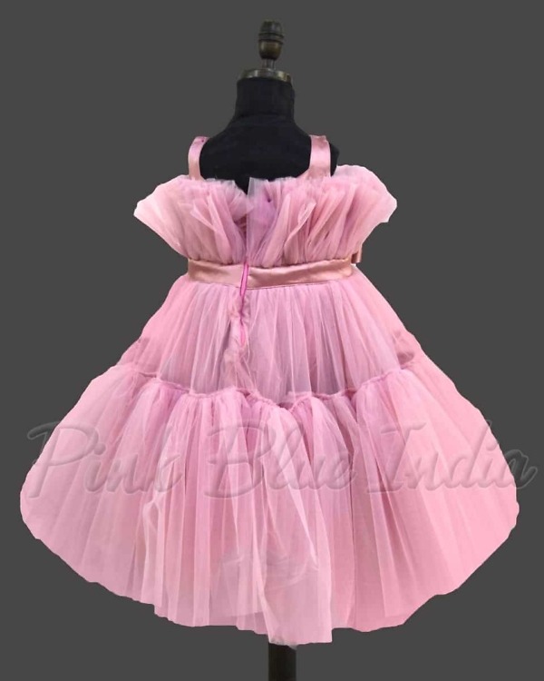 Mauve bouquet party dress for girls birthday celebration floral elegant outfit