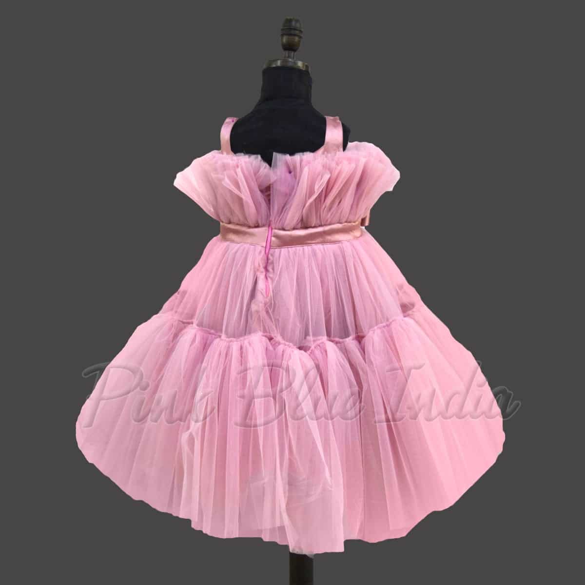 Mauve bouquet party dress for girls birthday celebration floral elegant outfit