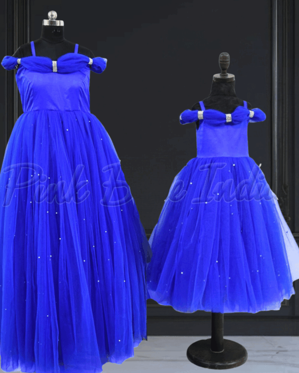 Mother daughter Cinderella theme coordinated gown set by Pink Blue India