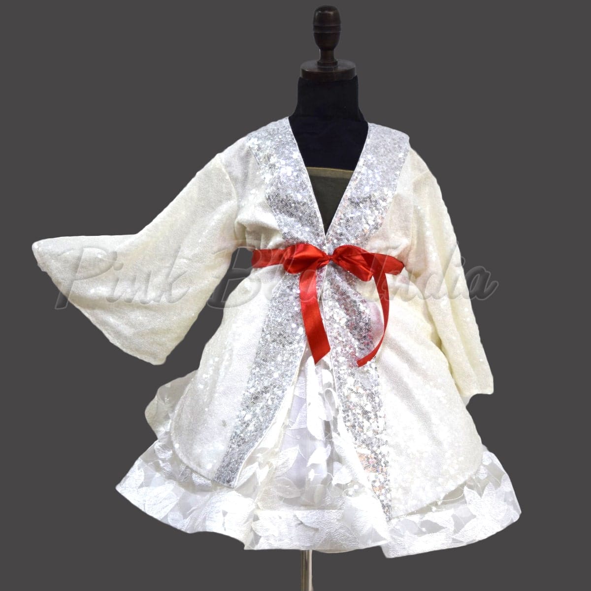 Stylish silver sequins jacket dress for girls birthday party glamorous outfit