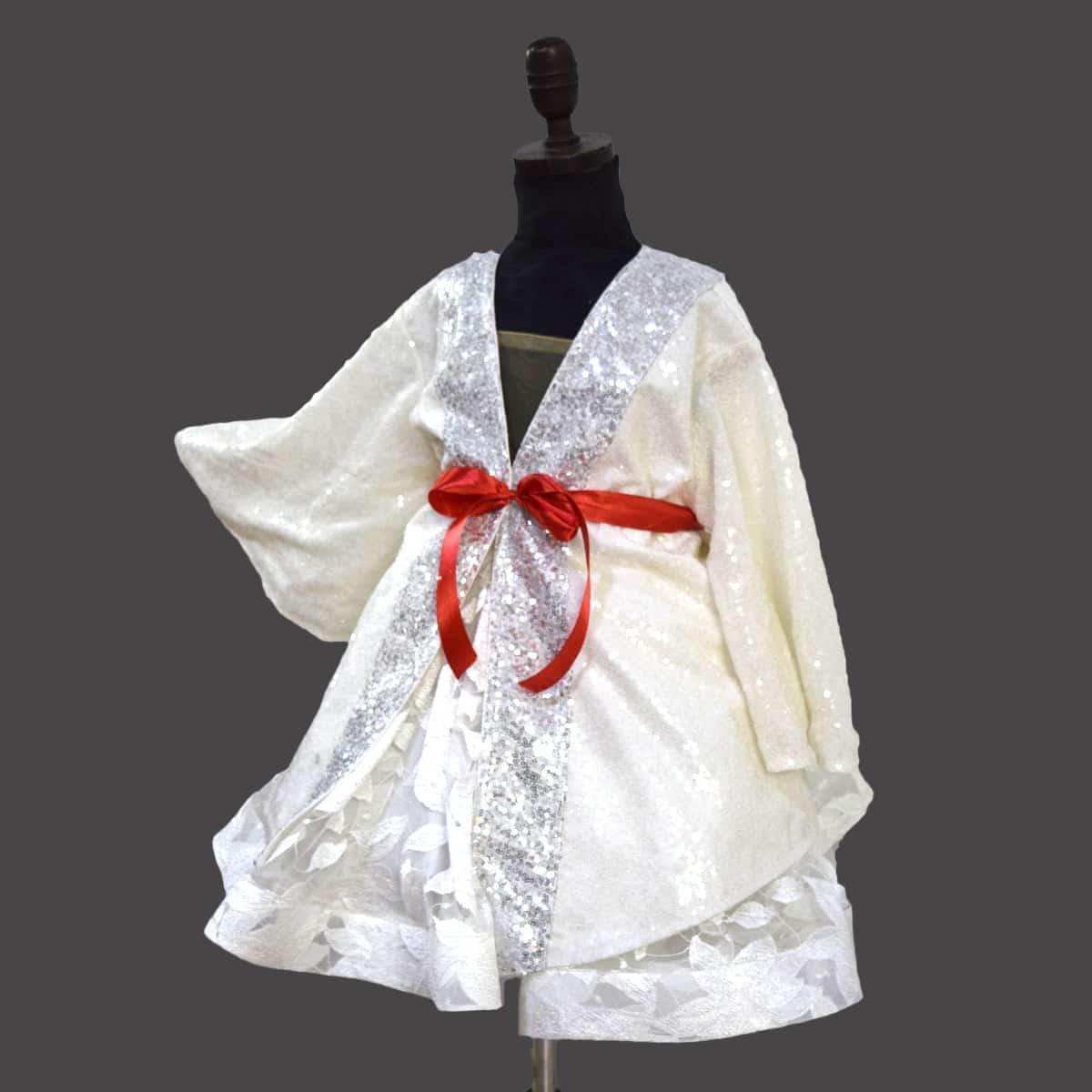 Sparkle silver sequins dress with jacket for girls party elegant birthday outfit