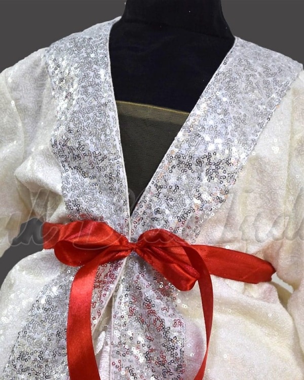 Girls silver sequins party dress with jacket for birthday celebration stylish wear