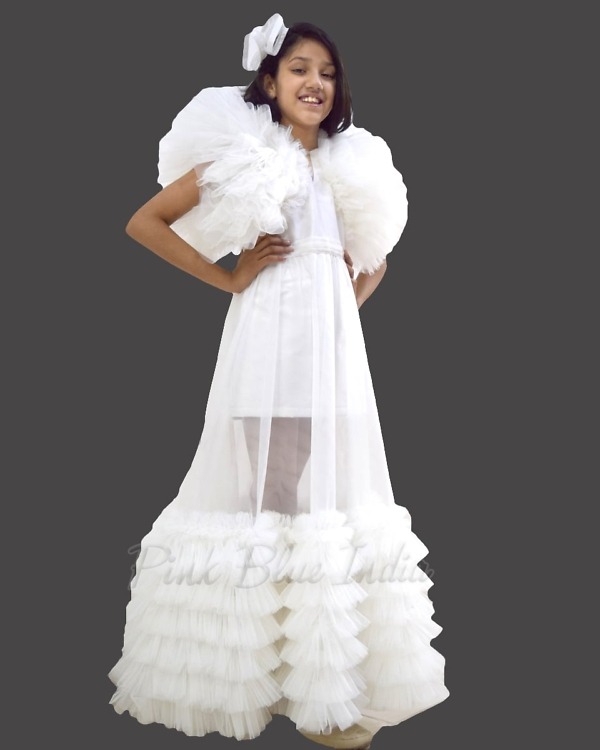 Baby girl dual style party gown for birthday celebration elegant cute outfit