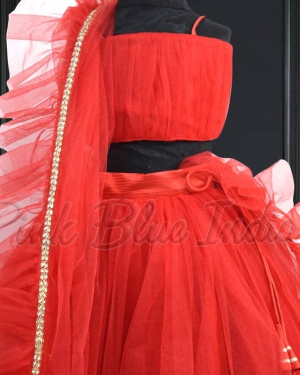 Pink lehenga choli set for baby girls, festive wear, traditional & cute