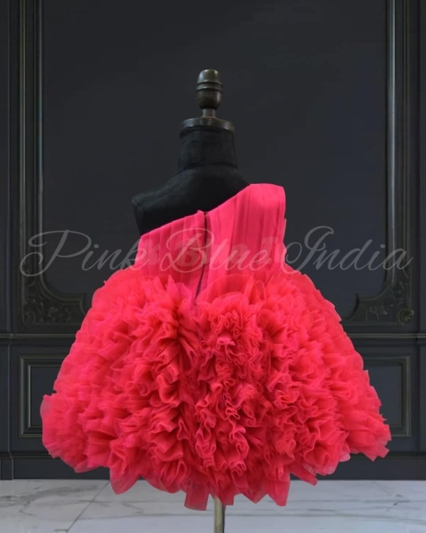 Stylish ruffle dress for baby girl, cute birthday celebration outfit