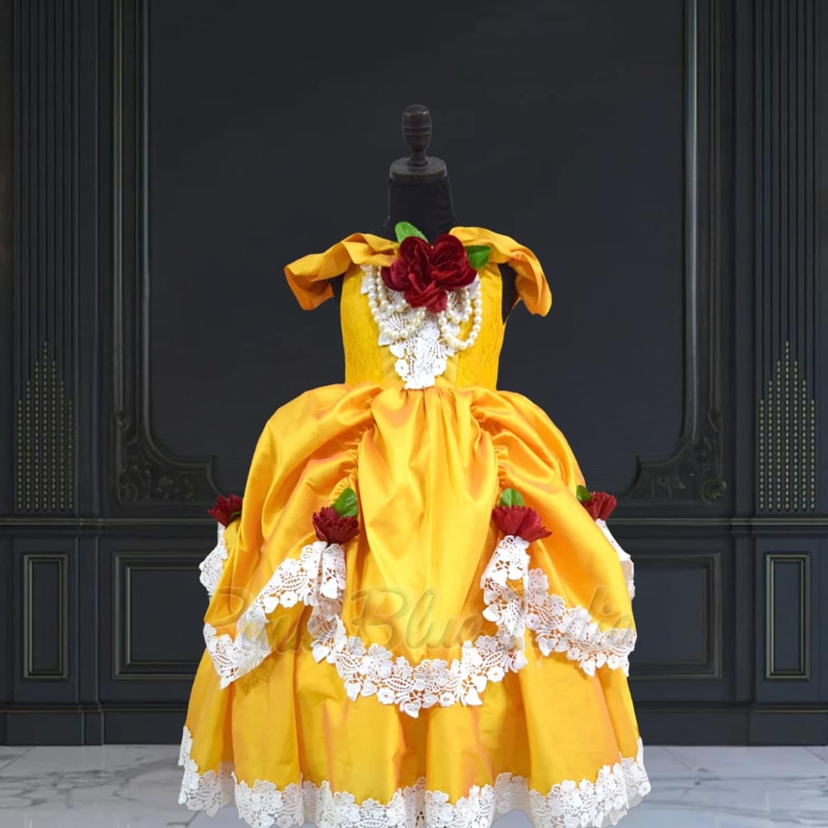 Princess belle party gown for baby girl, birthday wear, elegant stylish look