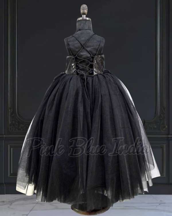 Black Party Wear Gown for Girls Stylish Evening Dress Pink Blue India