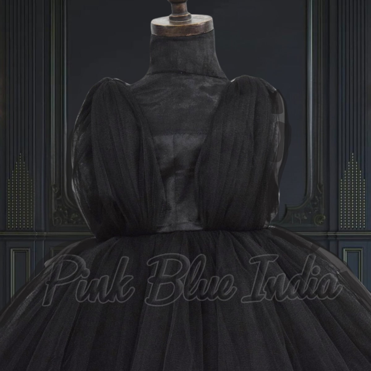 Baby girls black party dress, birthday wear, stylish & playful