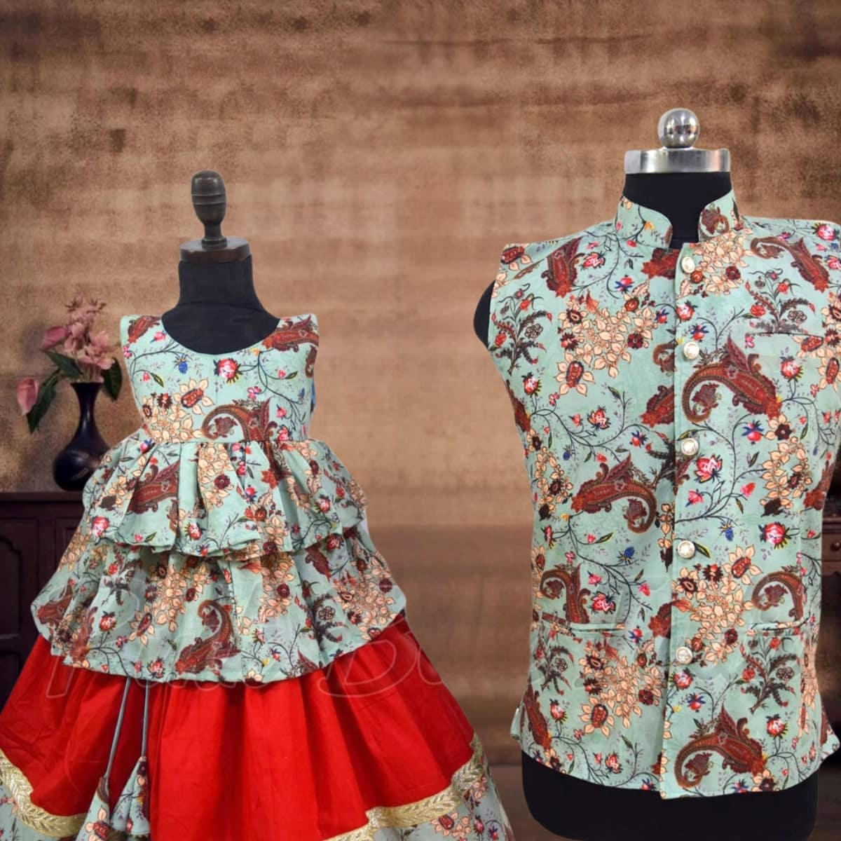 Matching sibling outfits for kids, brother sister combo dress, festive stylish wear