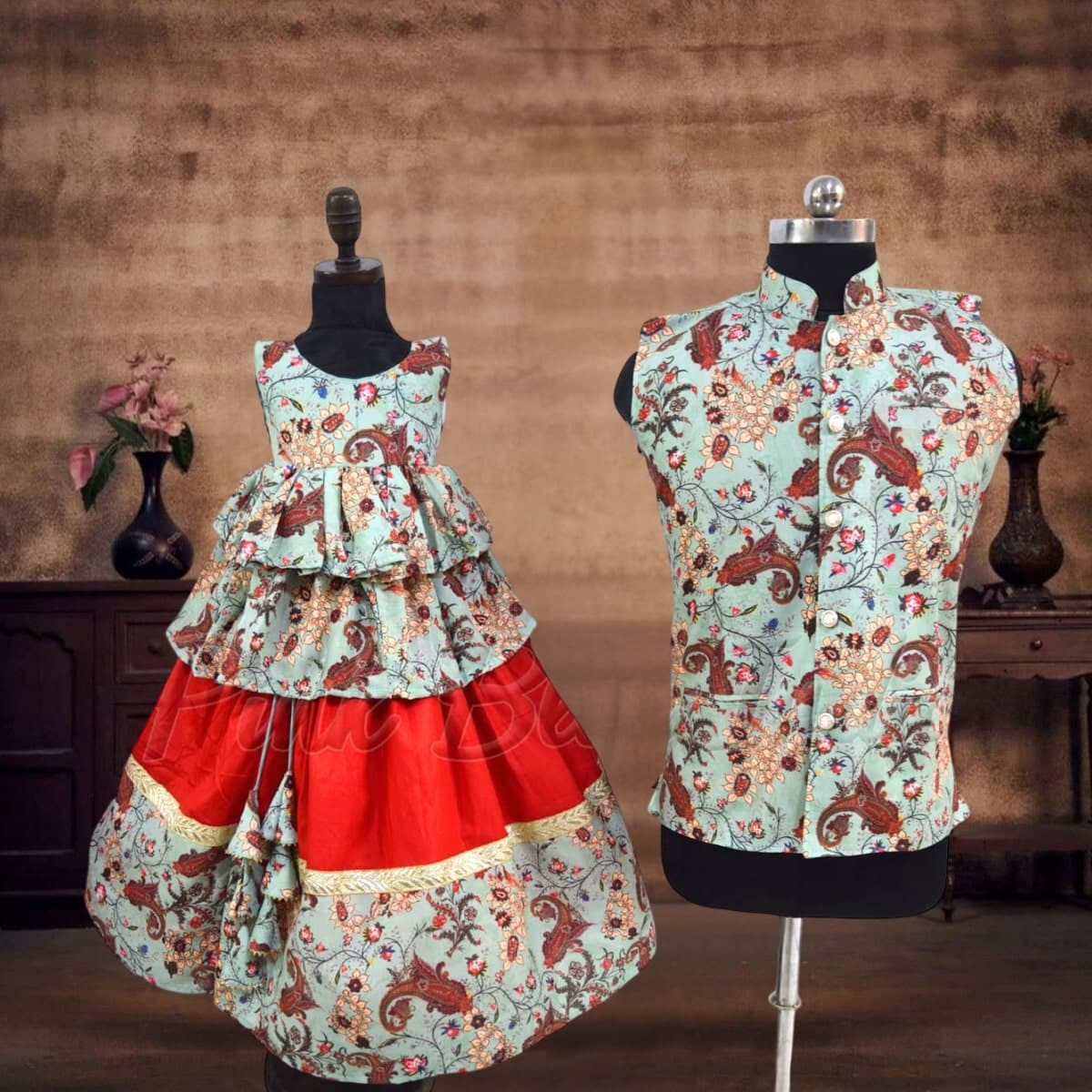 Brother sister matching outfits for kids, birthday festive wear, cute stylish combo