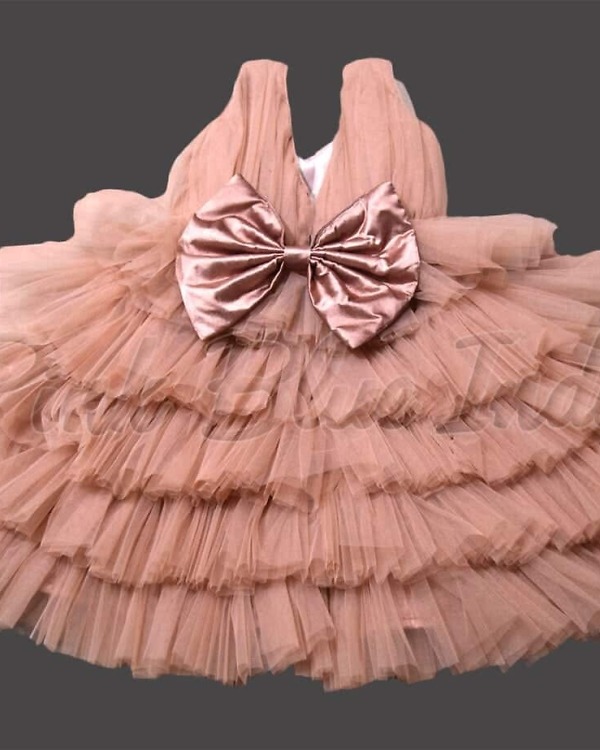 Girls multi layered knee length dress for birthday party, cute and stylish outfit