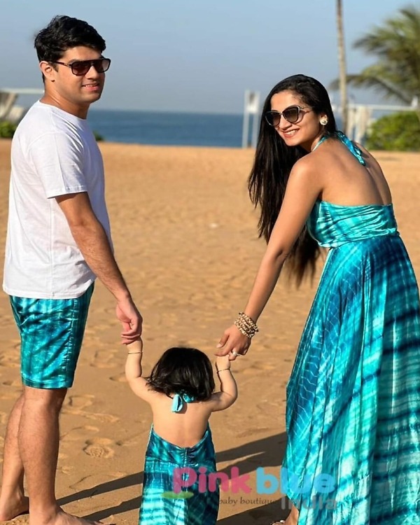 Stylish family coordinated outfits for festive celebration matching elegant look