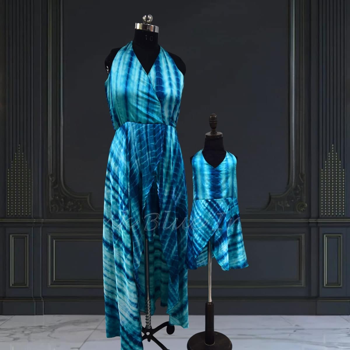 Family matching dresses for celebration, elegant coordinated outfits