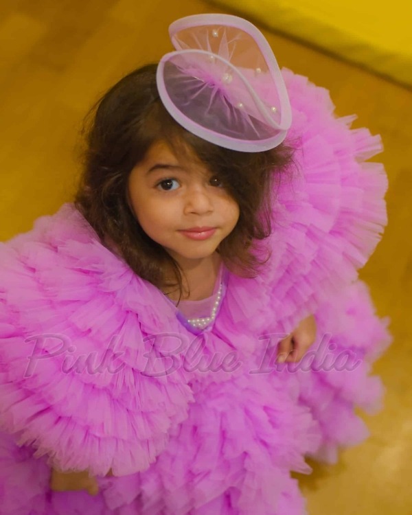 Lavender layered gown for girls birthday dress elegant designer party wear