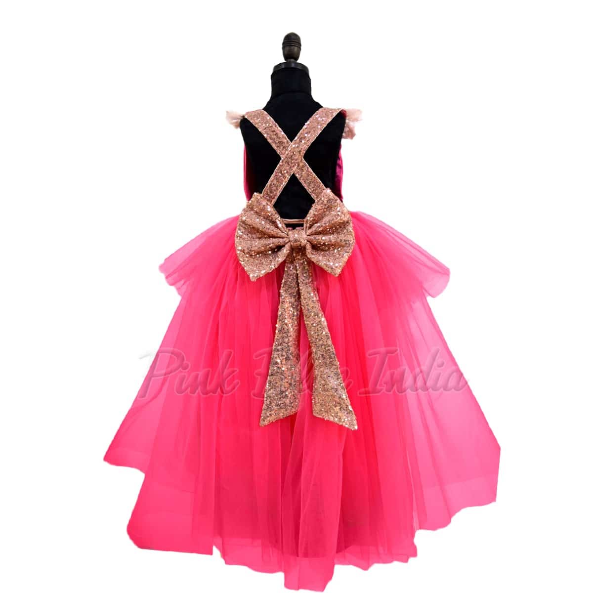 Pink high low dress for girls birthday party wear cute modern stylish look