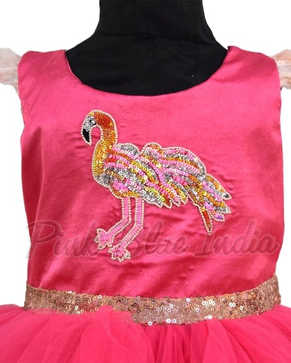 Flamingo pink high low party dress for girls birthday stylish trendy outfit