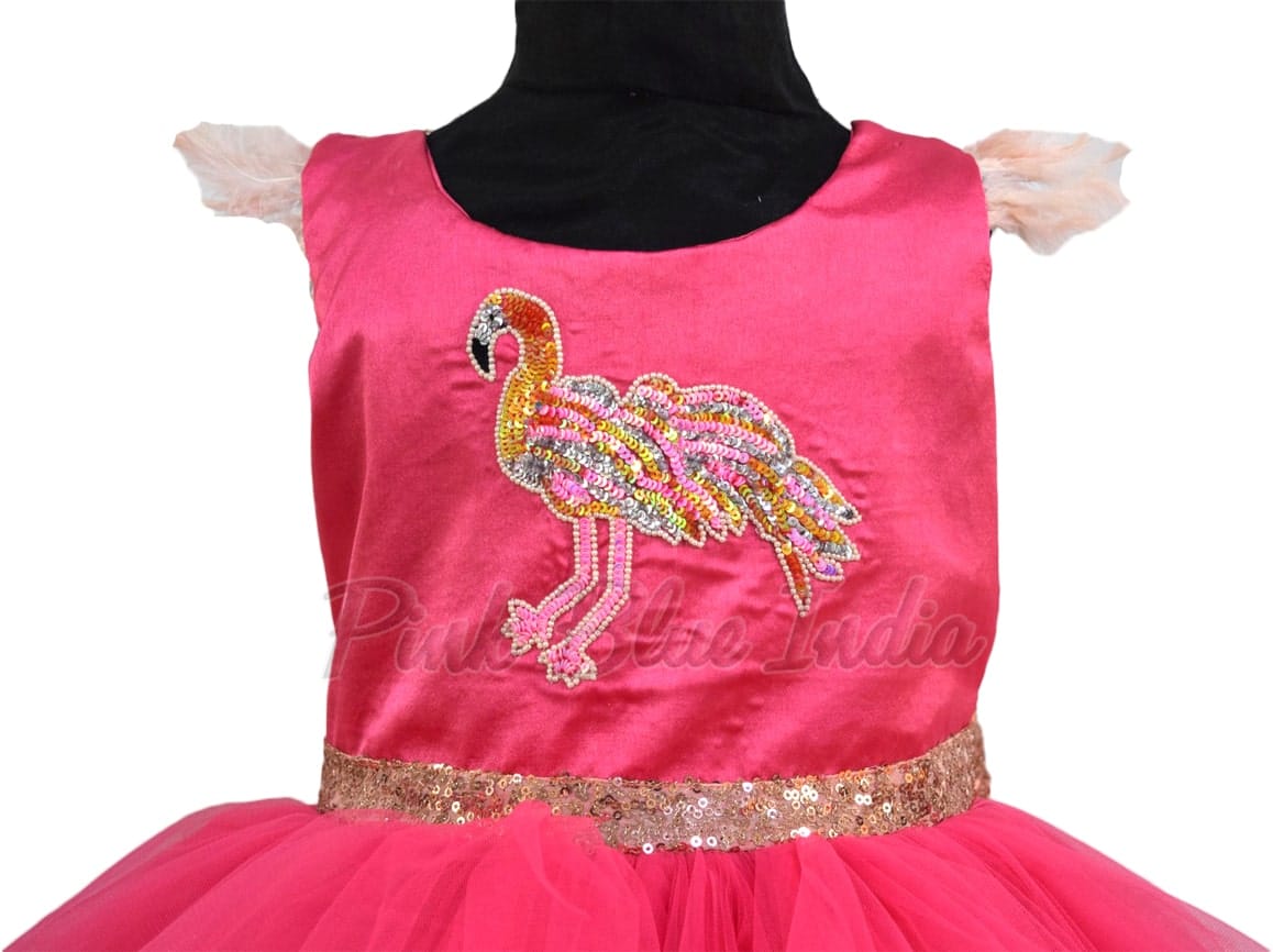 Flamingo pink high low party dress for girls birthday stylish trendy outfit