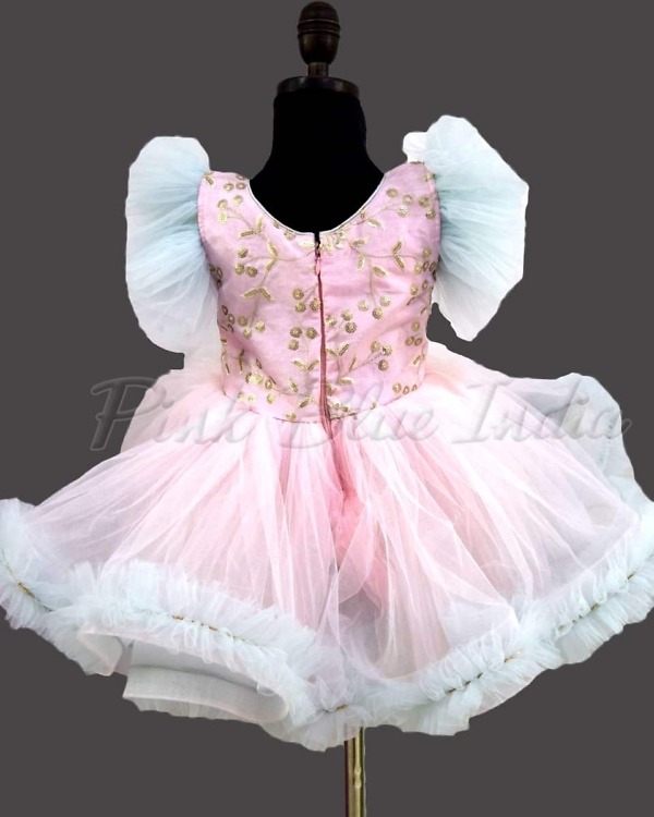 Pink birthday party gown for girls elegant princess style celebration outfit