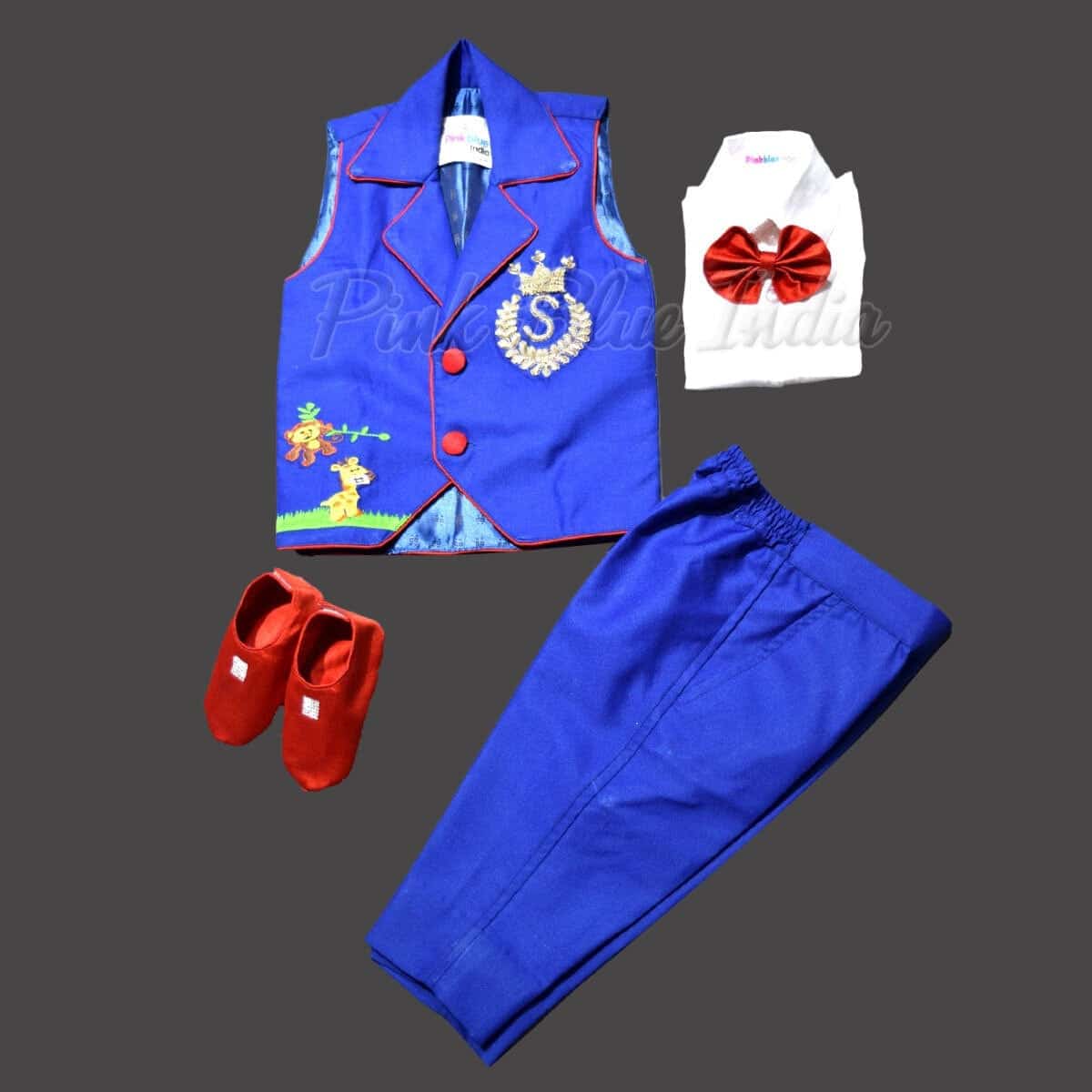 Kids jungle theme party outfit with waistcoat for birthday celebration, playful and stylish