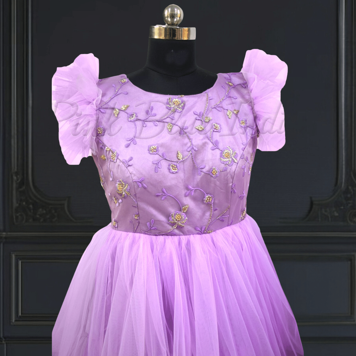 Mom daughter lavender matching dress stylish twinning outfit by Pink Blue India
