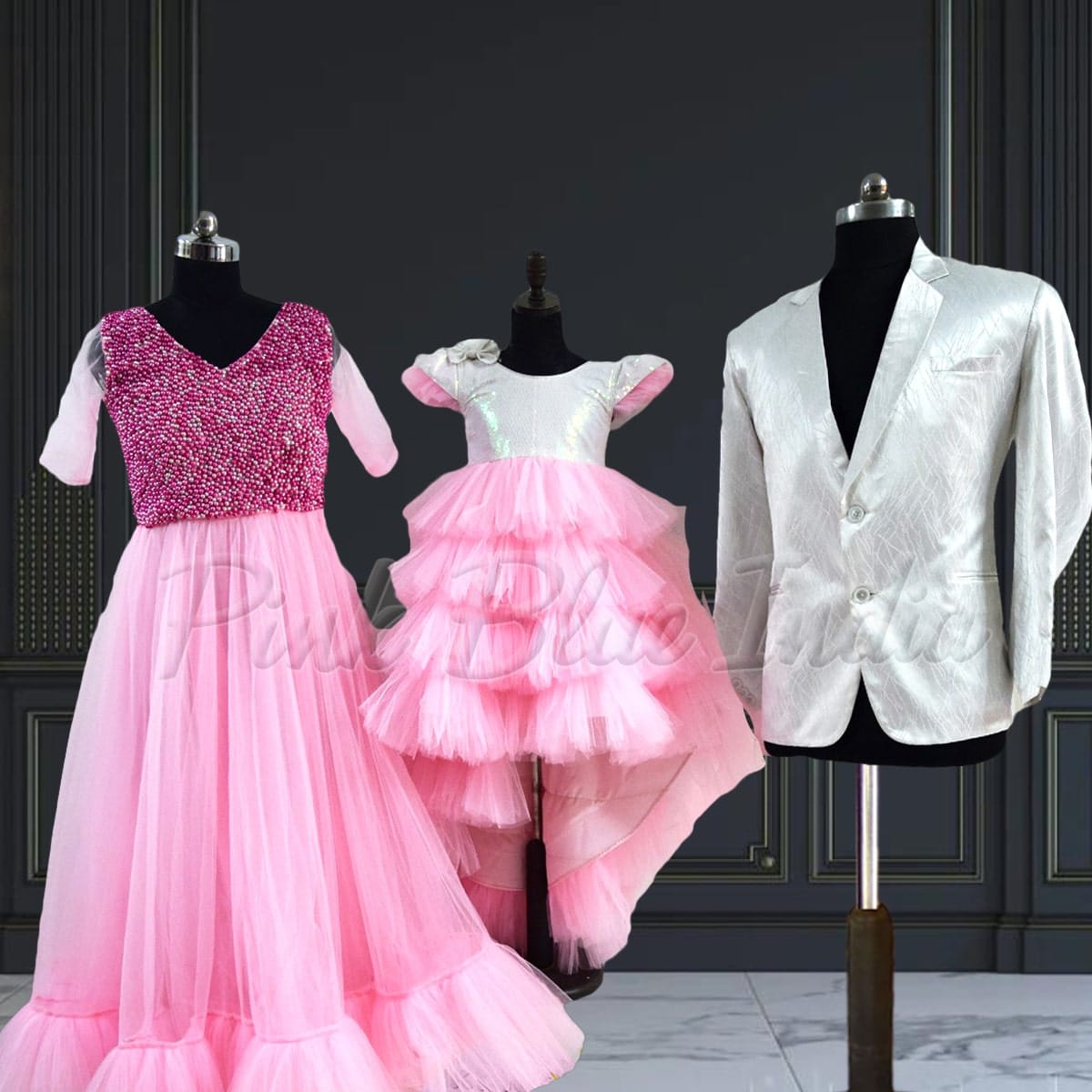 Family combo outfits for birthday party, stylish matching wear
