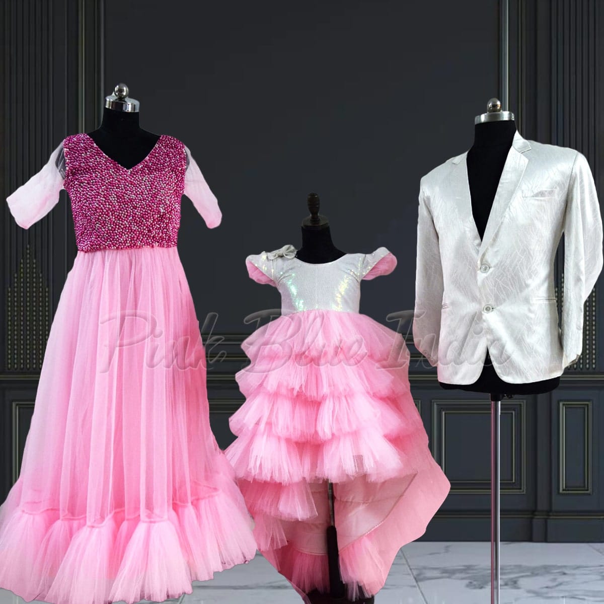 Stylish family matching outfits for birthday, elegant celebration wear