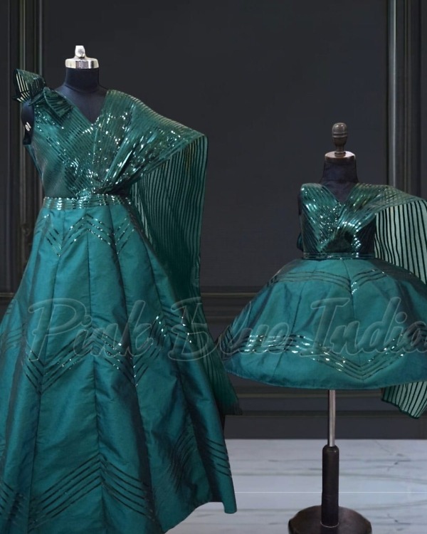 Matching mother daughter party dresses, birthday wear, cute stylish look