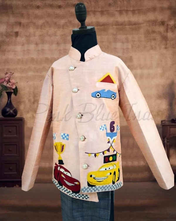 Boys car theme birthday dress mcqueen jacket pant set kids stylish party wear