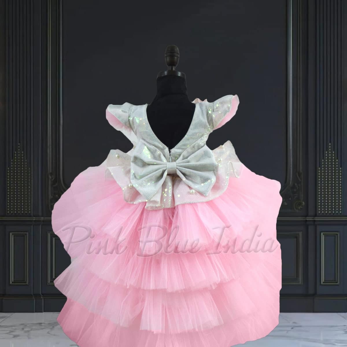 High low peplum pink dress for baby girl, birthday celebration outfit, cute stylish wear