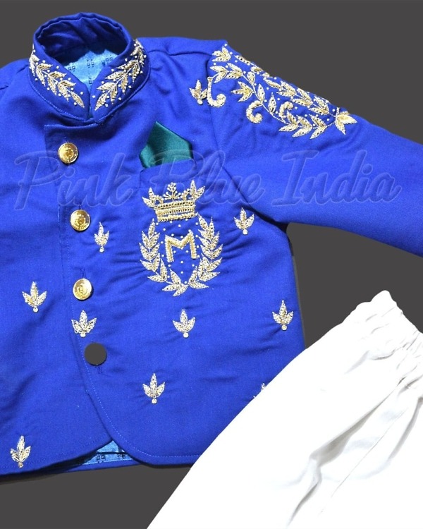 Boys royal prince theme bandhgala suit for birthday party, stylish and royal outfit