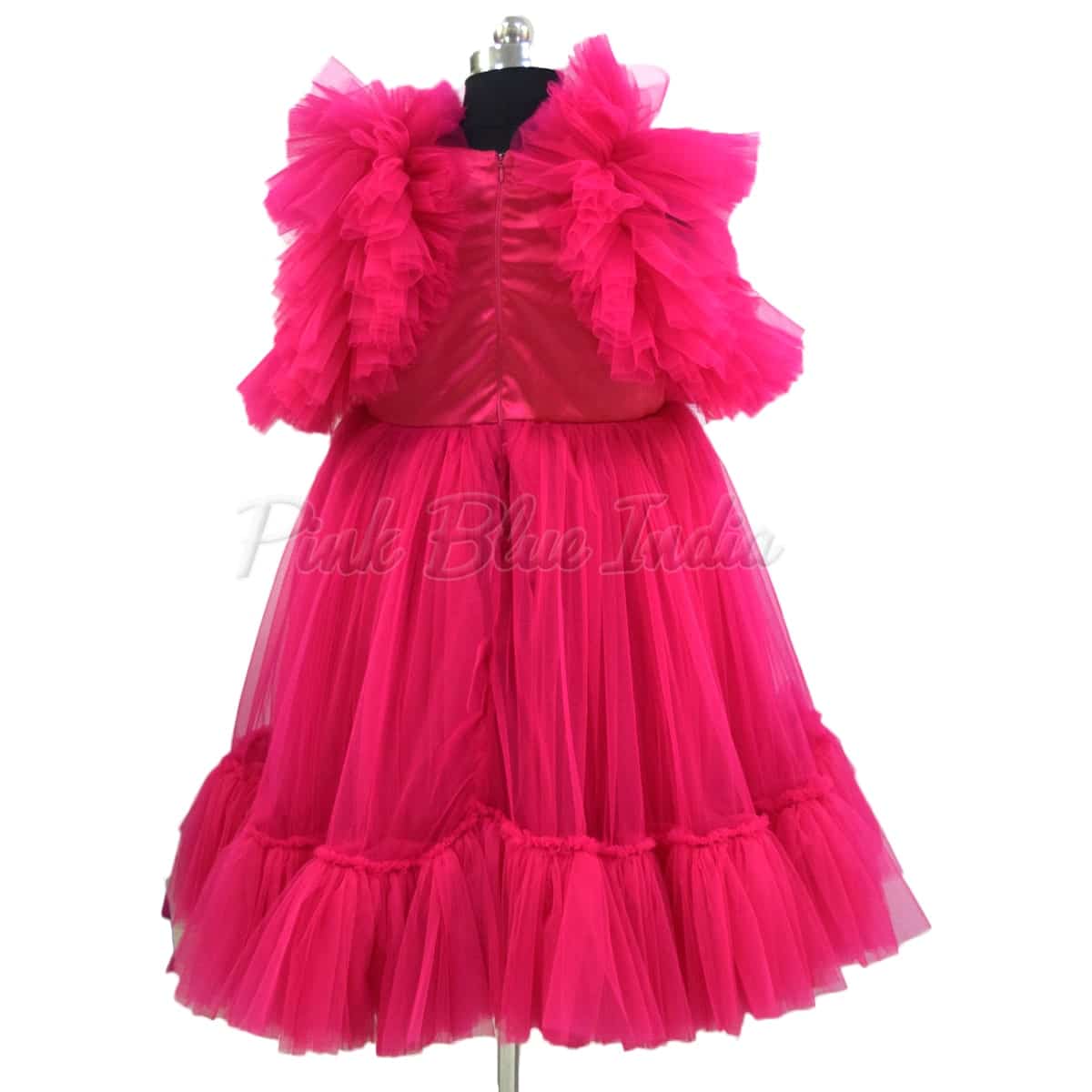 Pink baby girl party gown for birthday celebration stylish soft princess dress