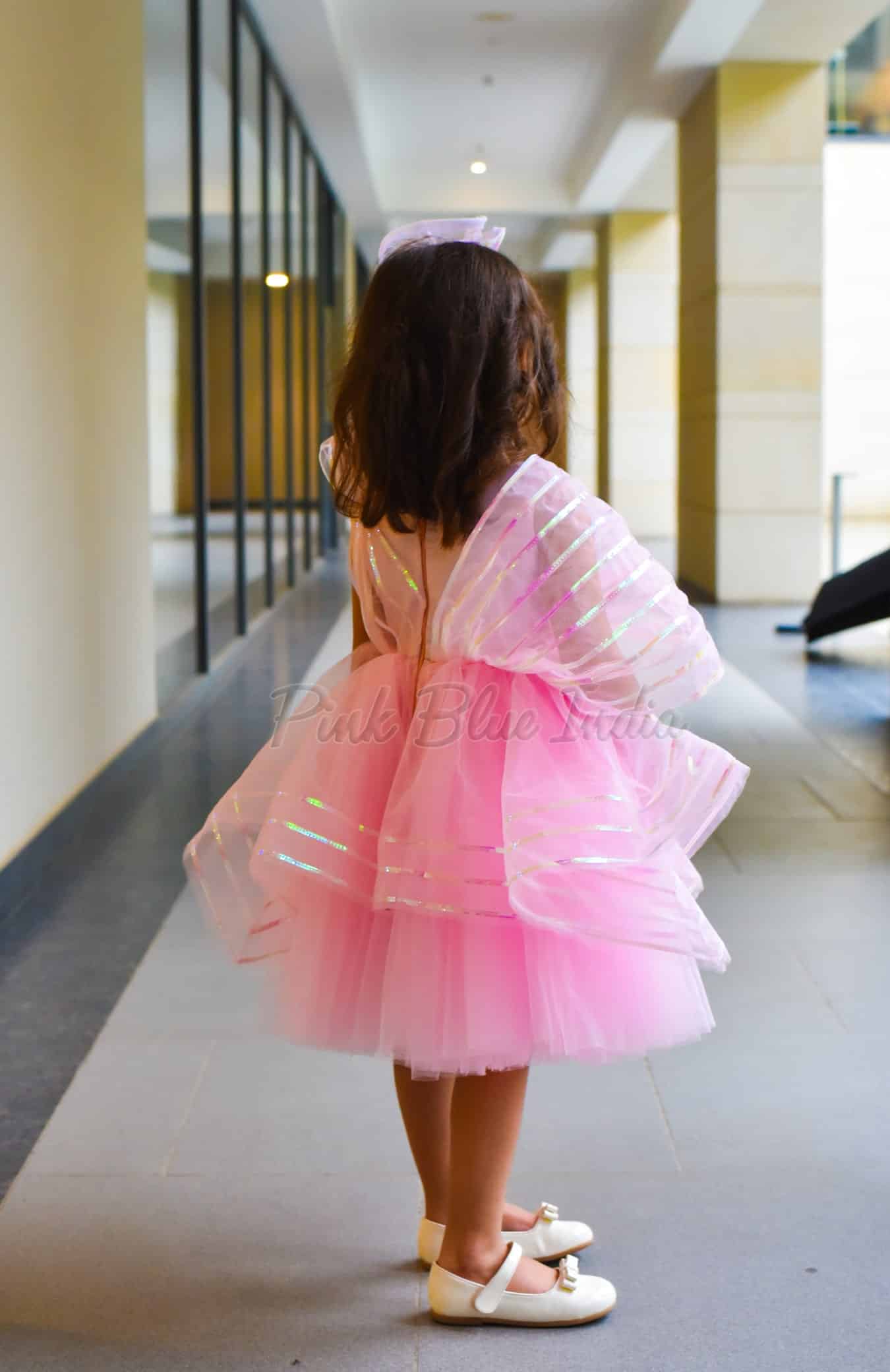 Knee length party dress for girls birthday outfit chic stylish wear
