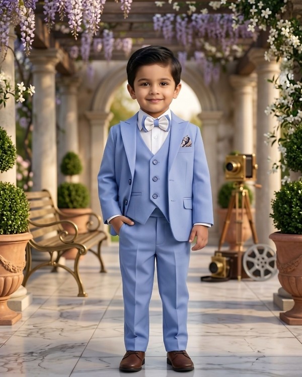 5-Piece Blue Suit for Baby Boys