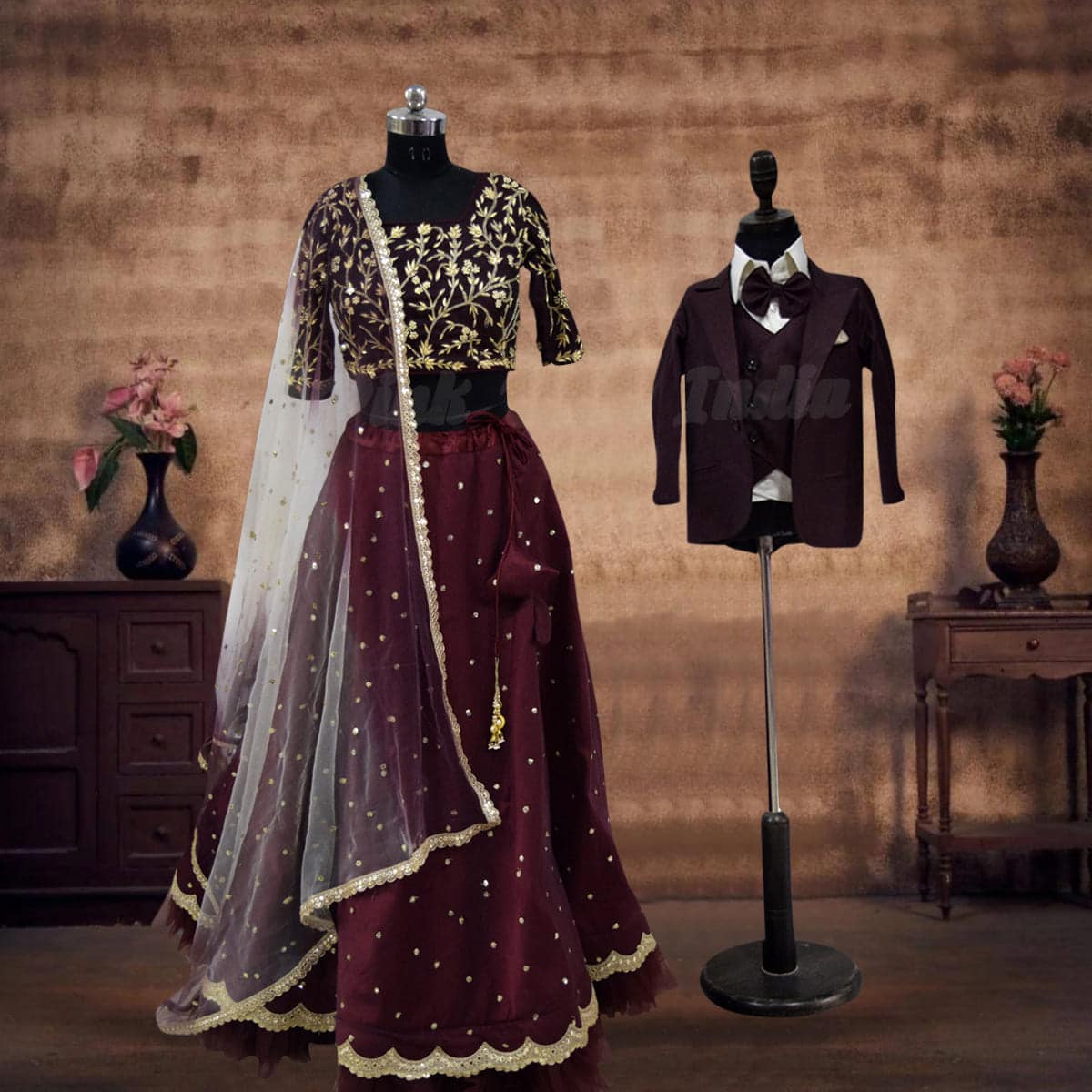 Mother son matching wedding outfit elegant coordinated look stylish family wear