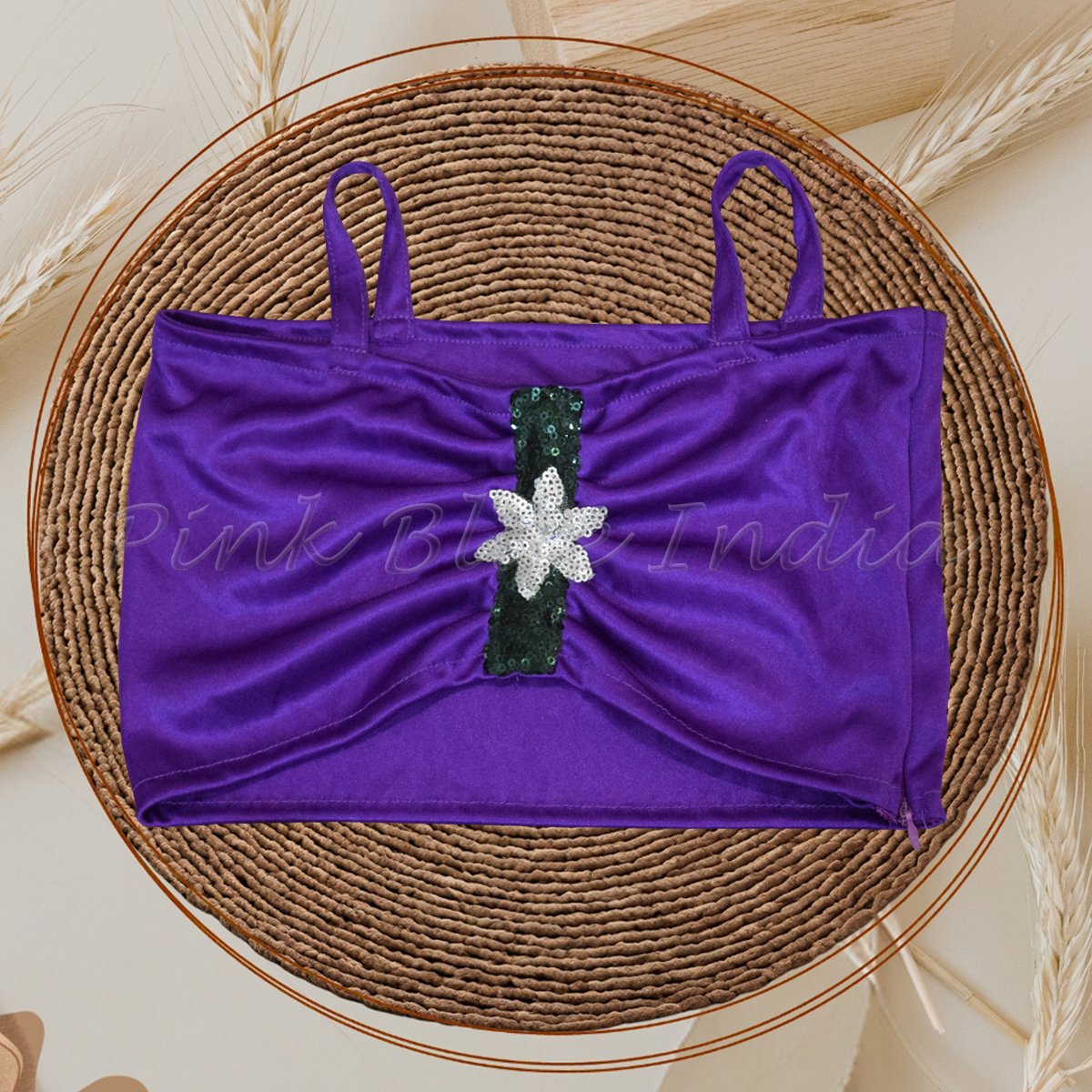 Girls Mermaid Theme Crop Top Skirt Set Birthday Outfit Pink Blue India