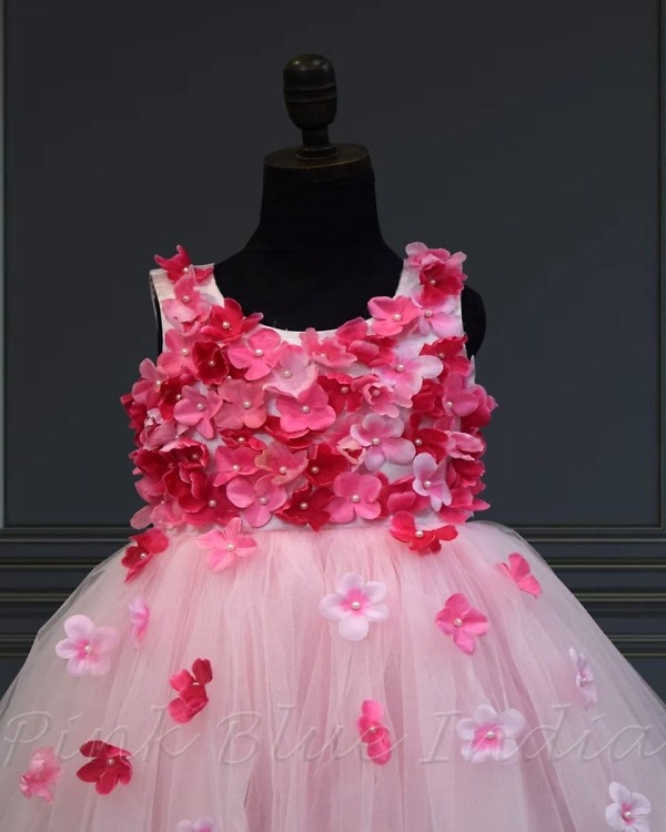 Pink floral tutu dress for baby girl birthday party outfit cute stylish look