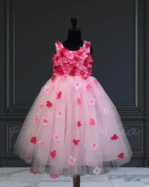 Pink floral tutu dress for baby girl birthday party outfit cute stylish look