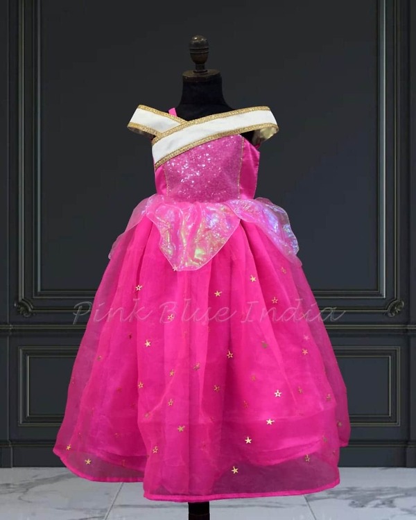 Kids aurora inspired princess dress birthday party wear fairy tale stylish outfit