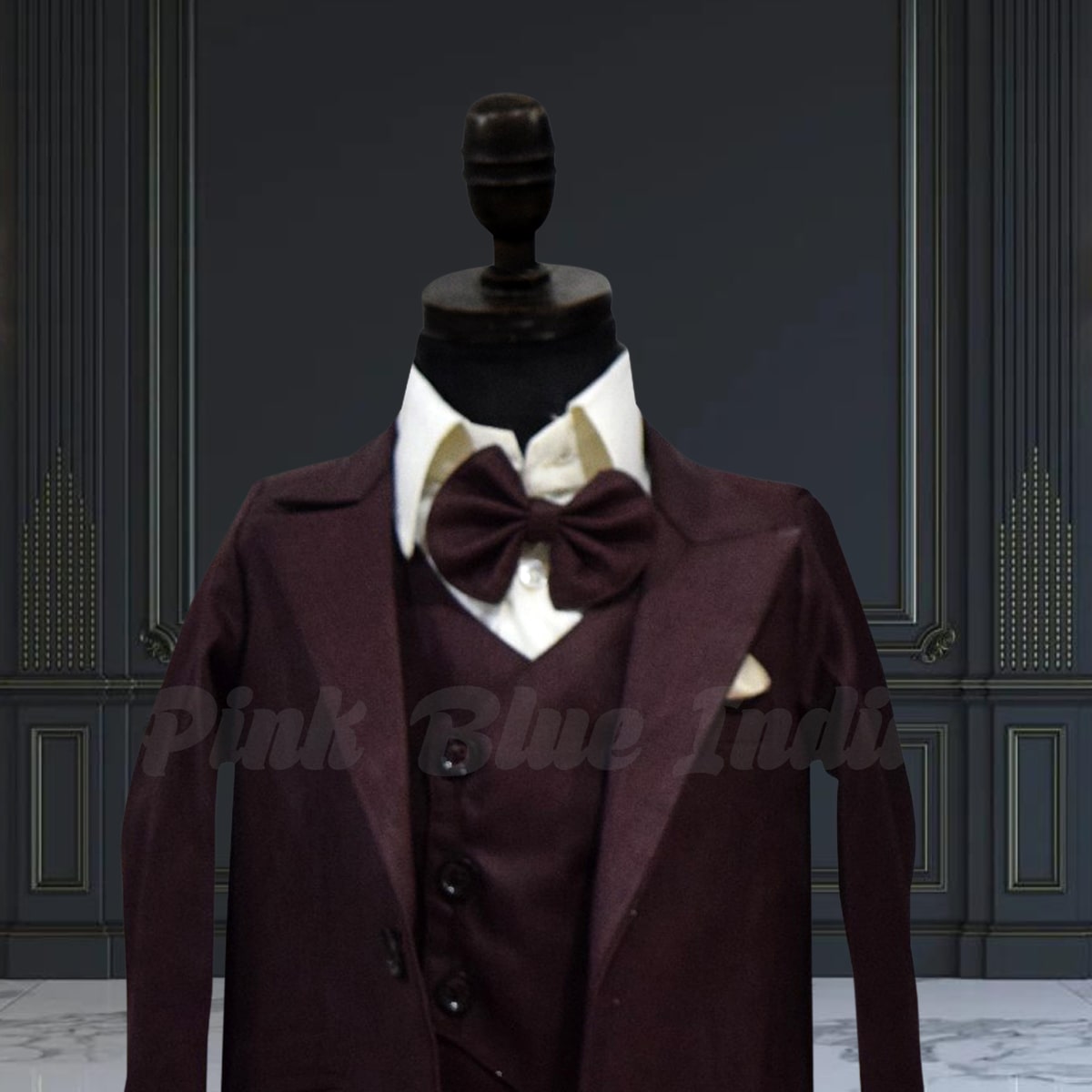Baby boy brown formal suit set wedding party wear elegant stylish outfit
