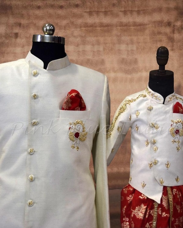 Matching sherwani for dad and son elegant wedding outfit traditional look