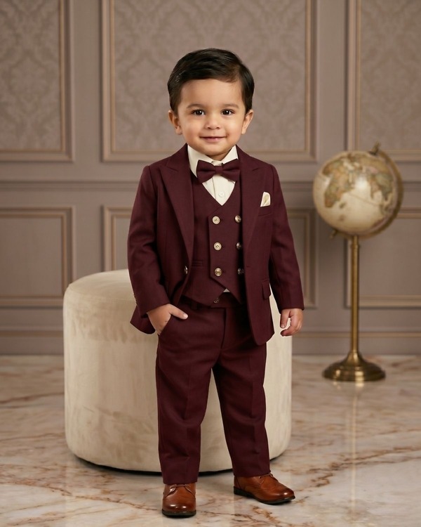 5-Piece Brown Suit for Baby Boys