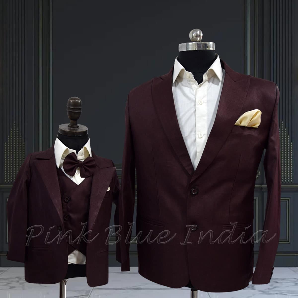 Father son matching suits party wear formal wedding outfit stylish coordinated look